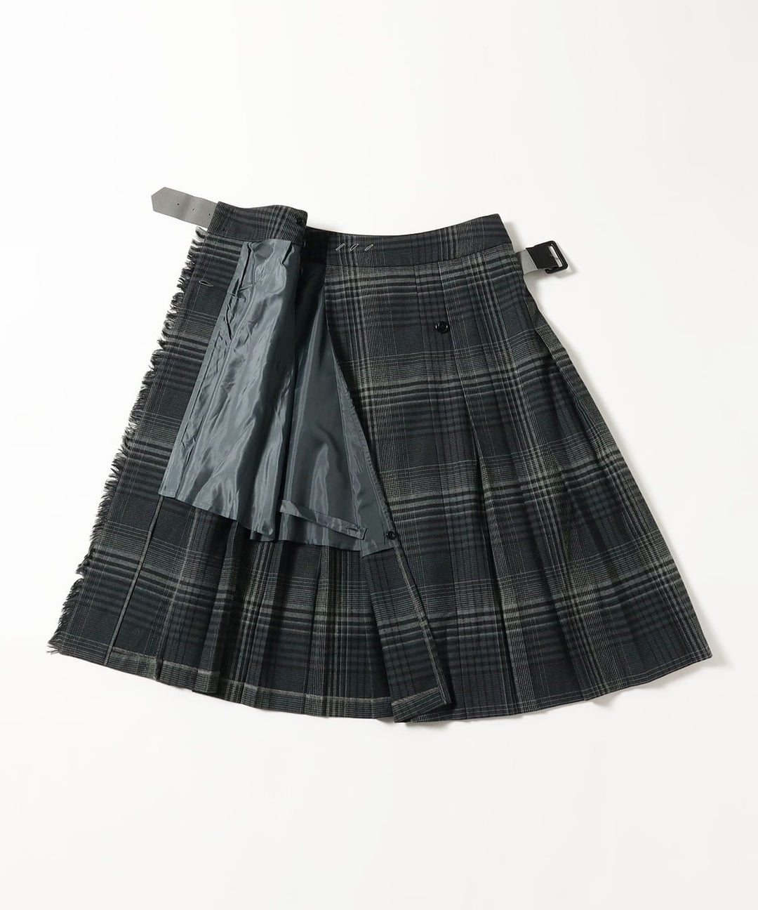 Check Kilt Skirt - Grey