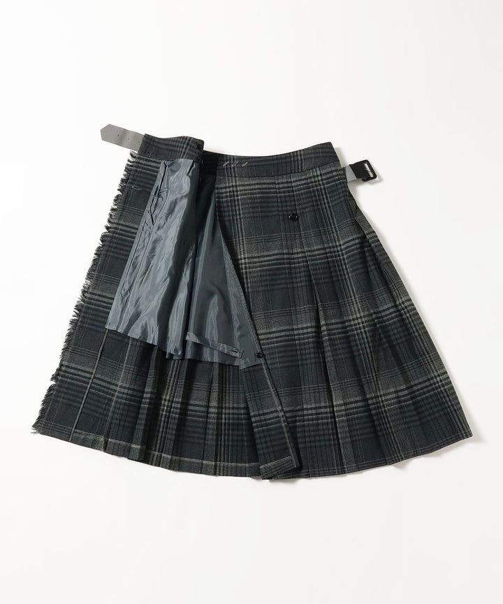 Check Kilt Skirt - Grey