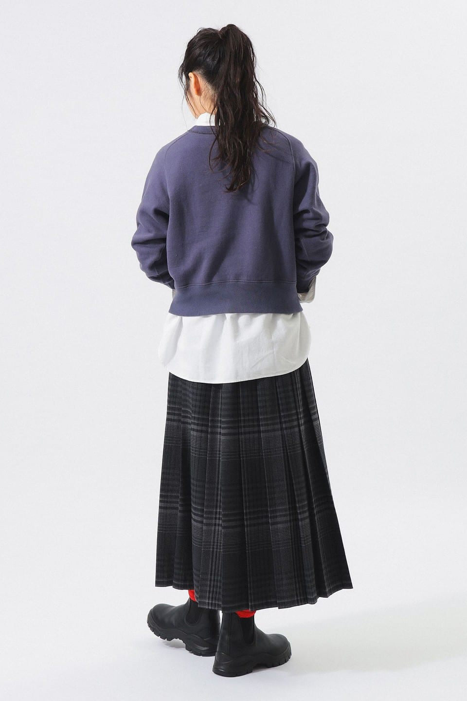 Check Kilt Skirt - Grey