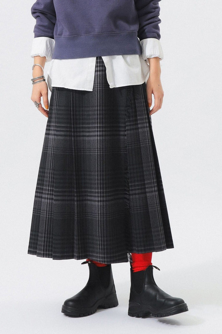 Check Kilt Skirt - Grey