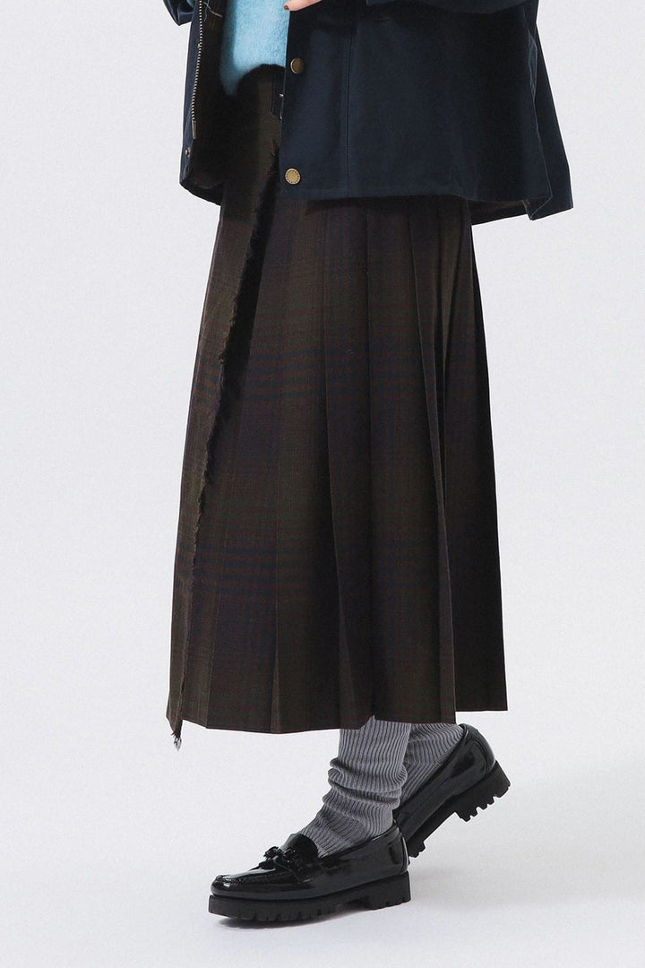 Check Kilt Skirt - Navy