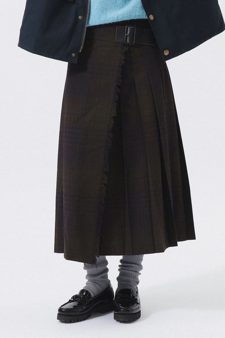 Check Kilt Skirt - Navy