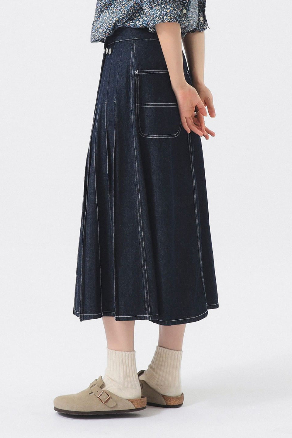 Wraped Pleated Skirt - Indigo - Frontiers Woman