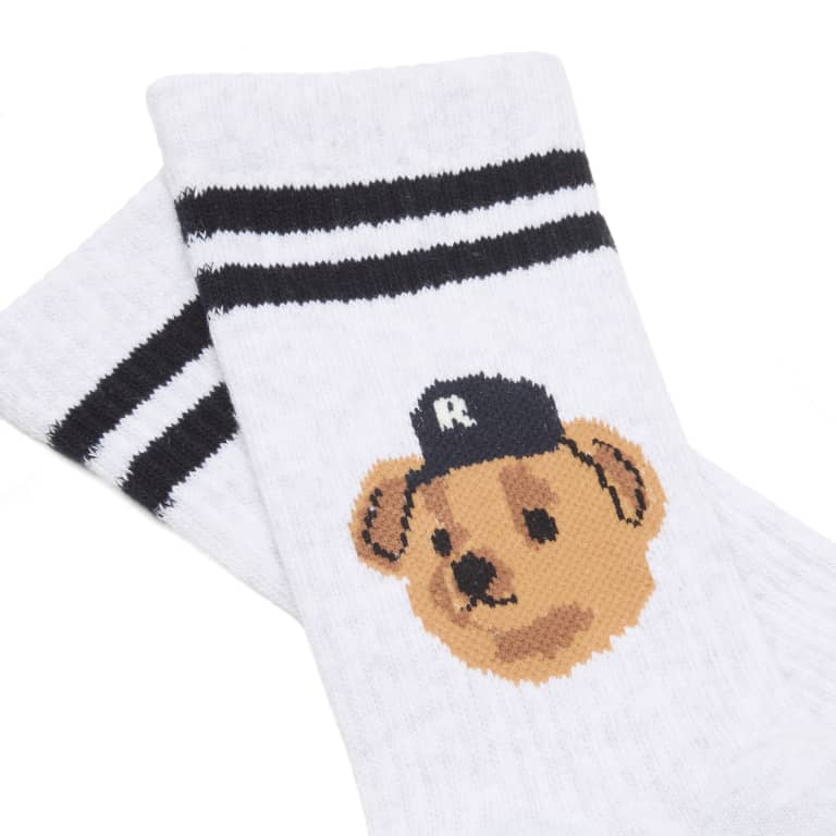 Team Bear Socks - Grey/Dark Navy Stripe