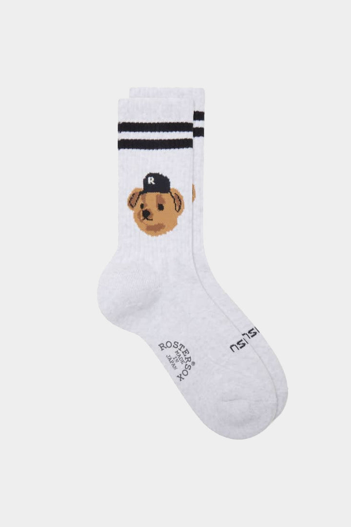 Team Bear Socks - Grey/Dark Navy Stripe