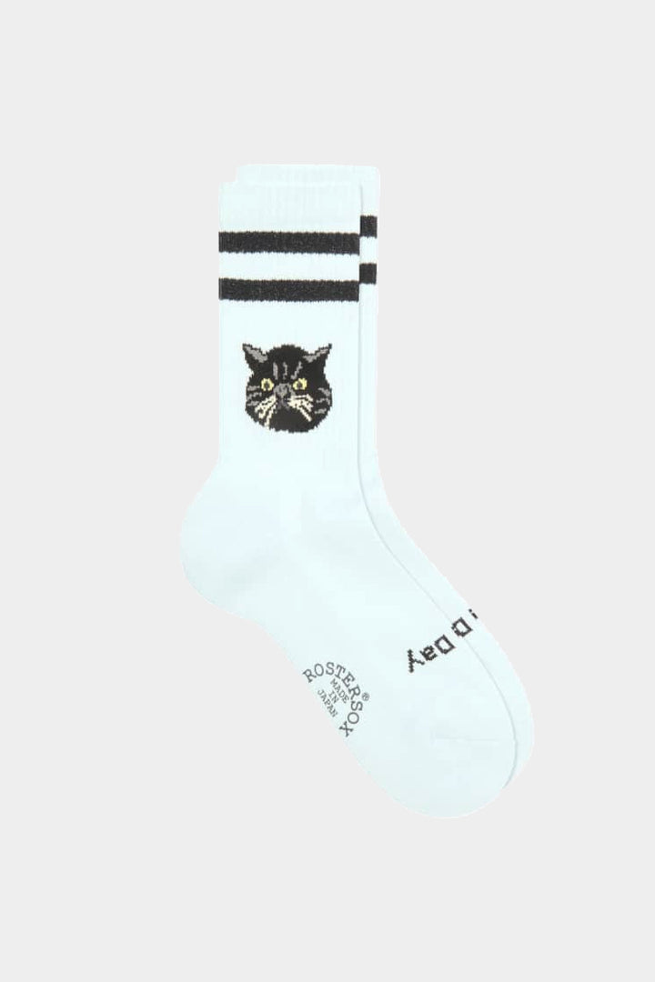 Cat Socks - Blue Glitter Stripe