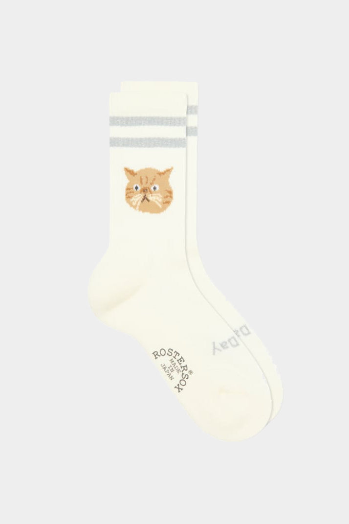 Cat Socks - Silver Glitter stripe