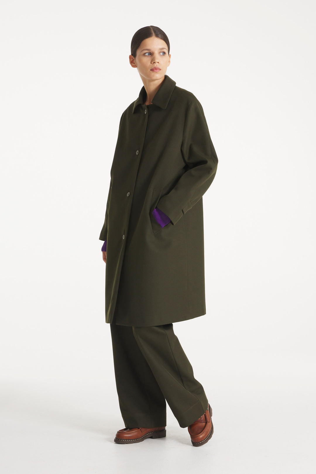 Magic Wool Trench Coat - Khaki - Frontiers Woman