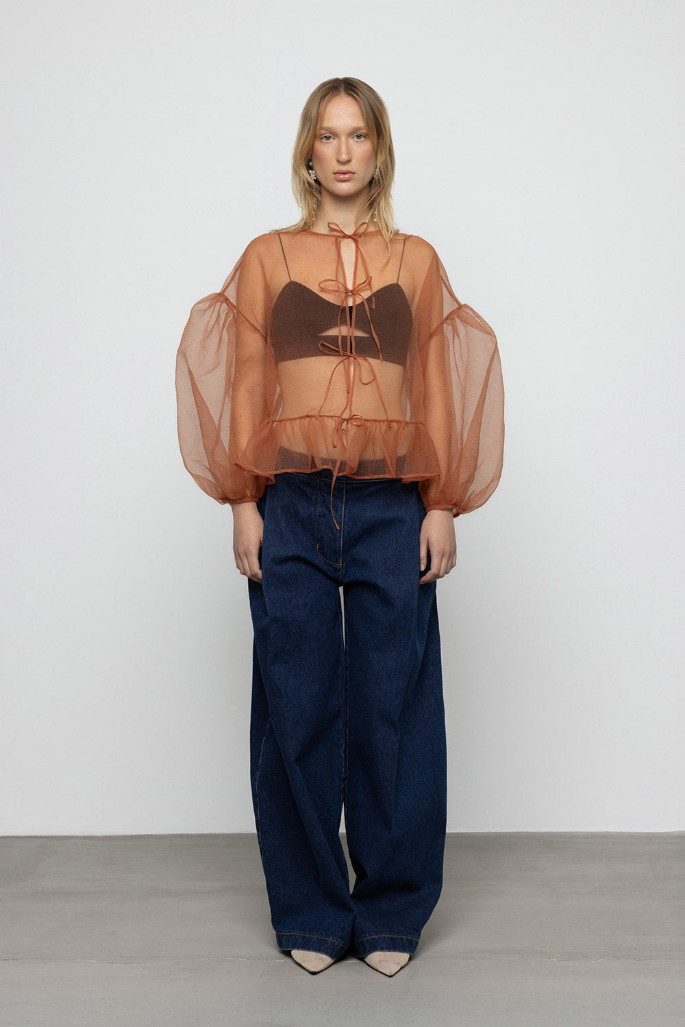 Volume Organza Bow Top & Bralette - Cork - Frontiers Woman