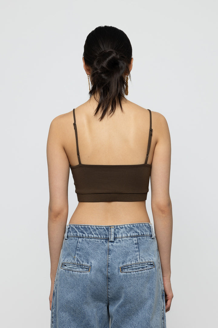 Organza Balloon Sleeve Top & Bralette - Yellow - Frontiers Woman