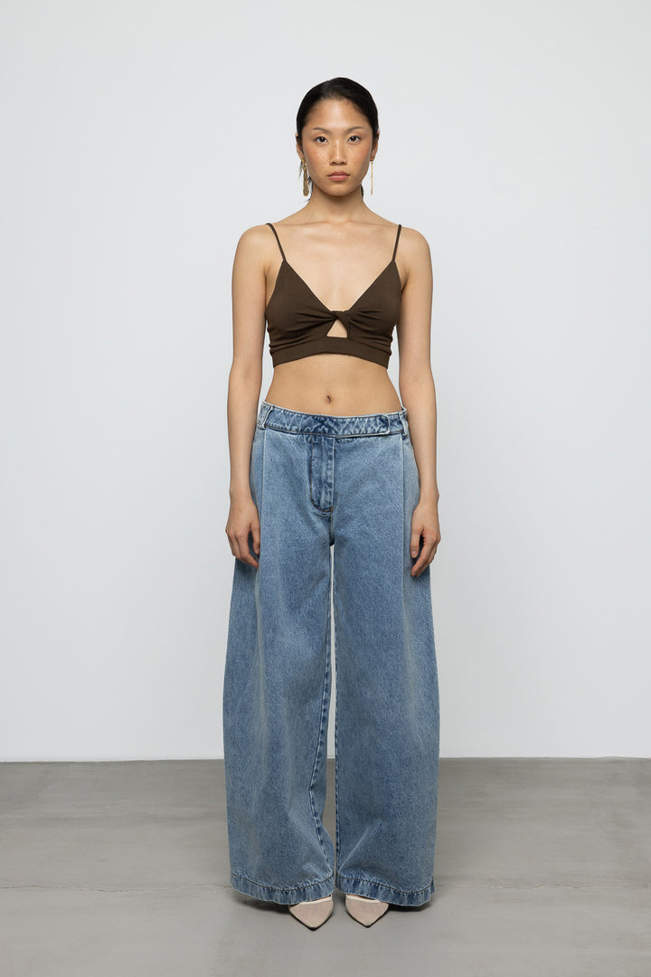 Organza Balloon Sleeve Top & Bralette - Yellow - Frontiers Woman