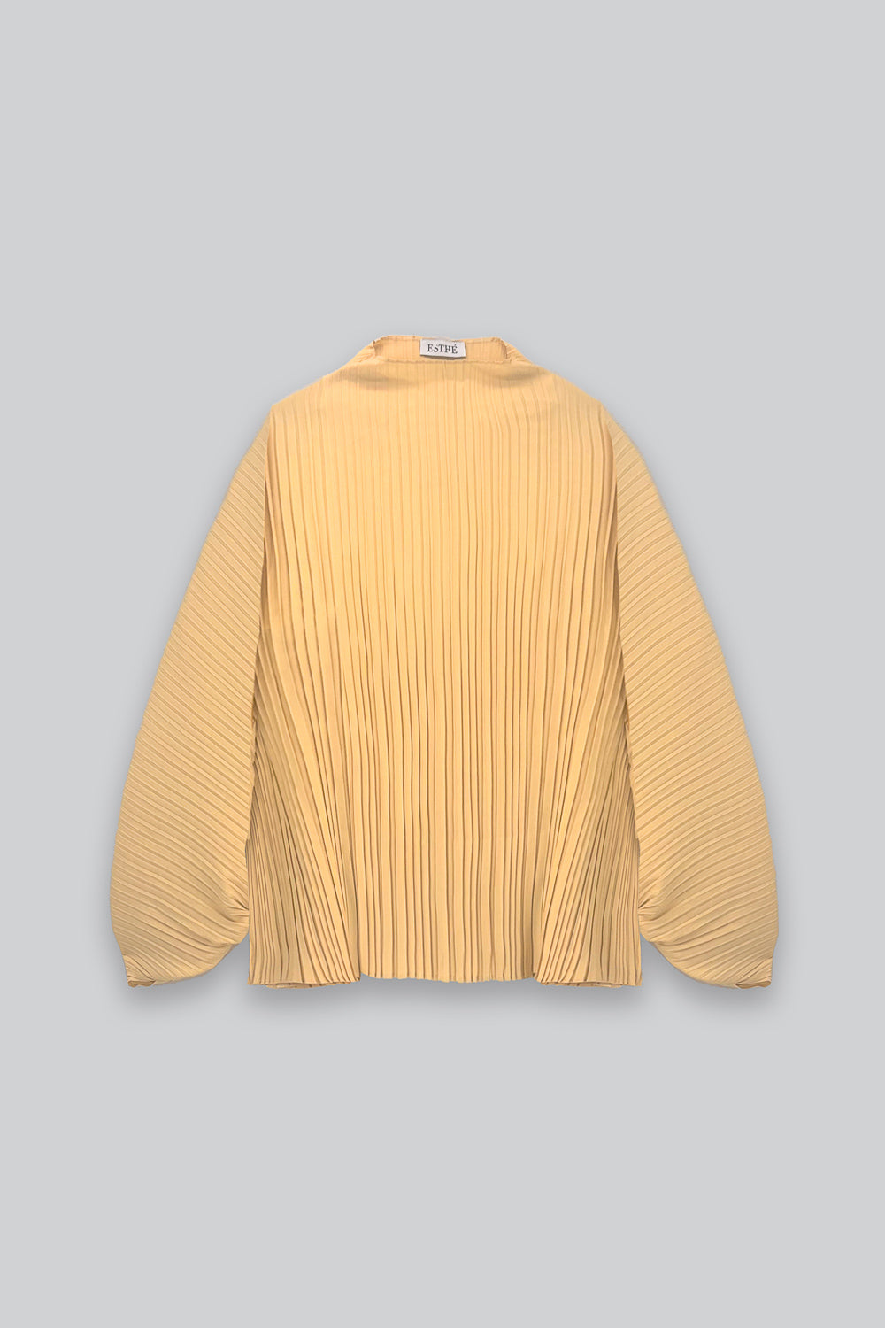 Sculpted Pleated High Neck Top - Yellow - Frontiers Woman