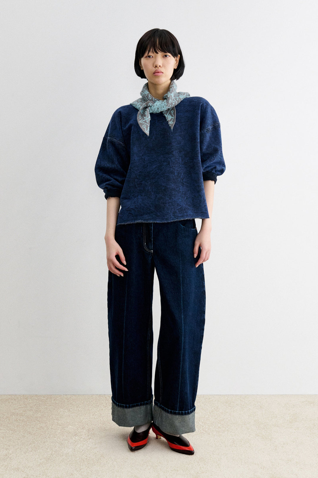 Fond Sweatshirt - Indigo Acid wash