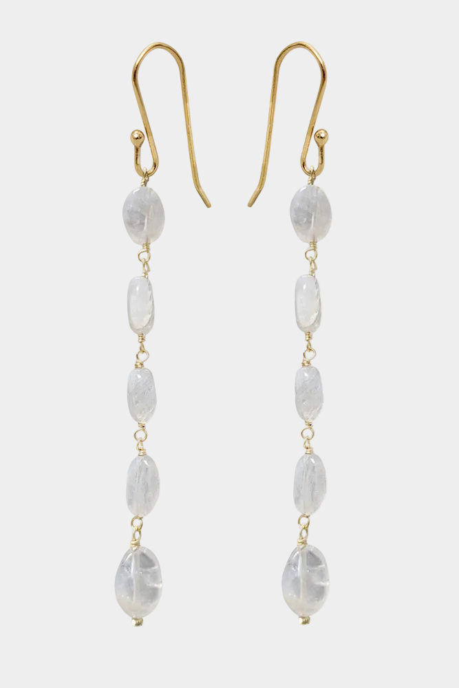 White Moonstone Drop Earrings