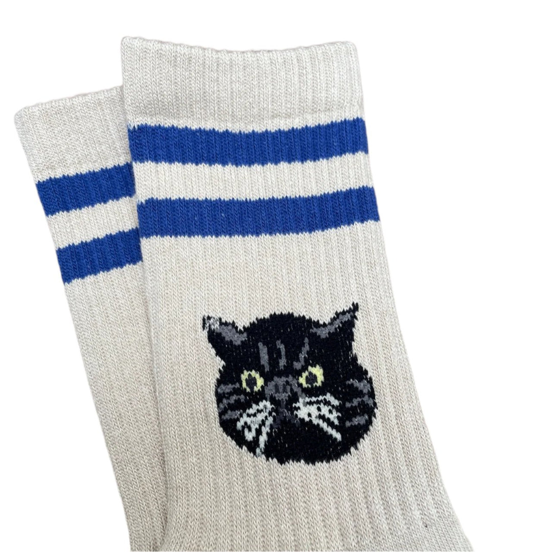 Cat Socks - Beige & Blue