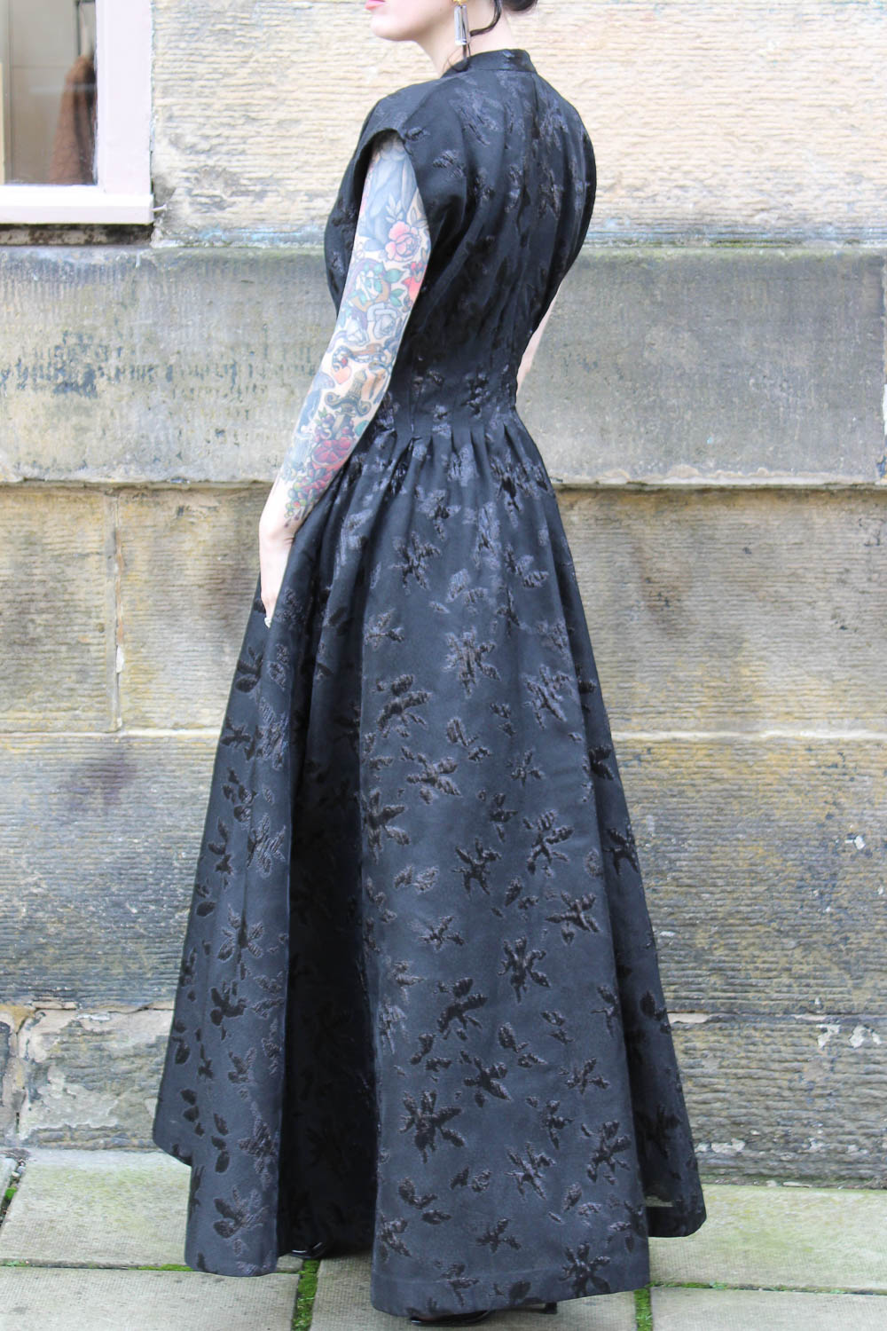 Selene Gown - Jacquard Metallic Black