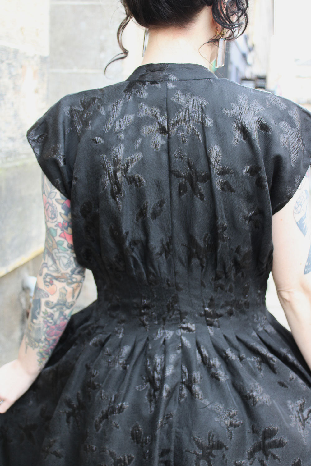 Selene Gown - Jacquard Metallic Black