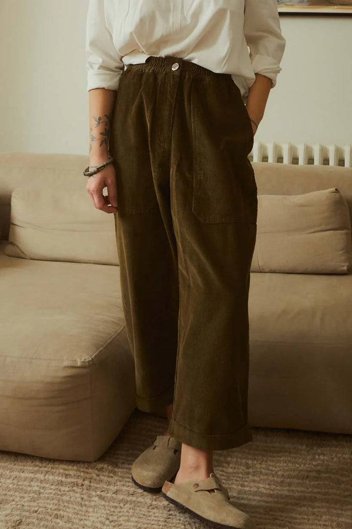 Beckett Crop Trousers - Dark Olive
