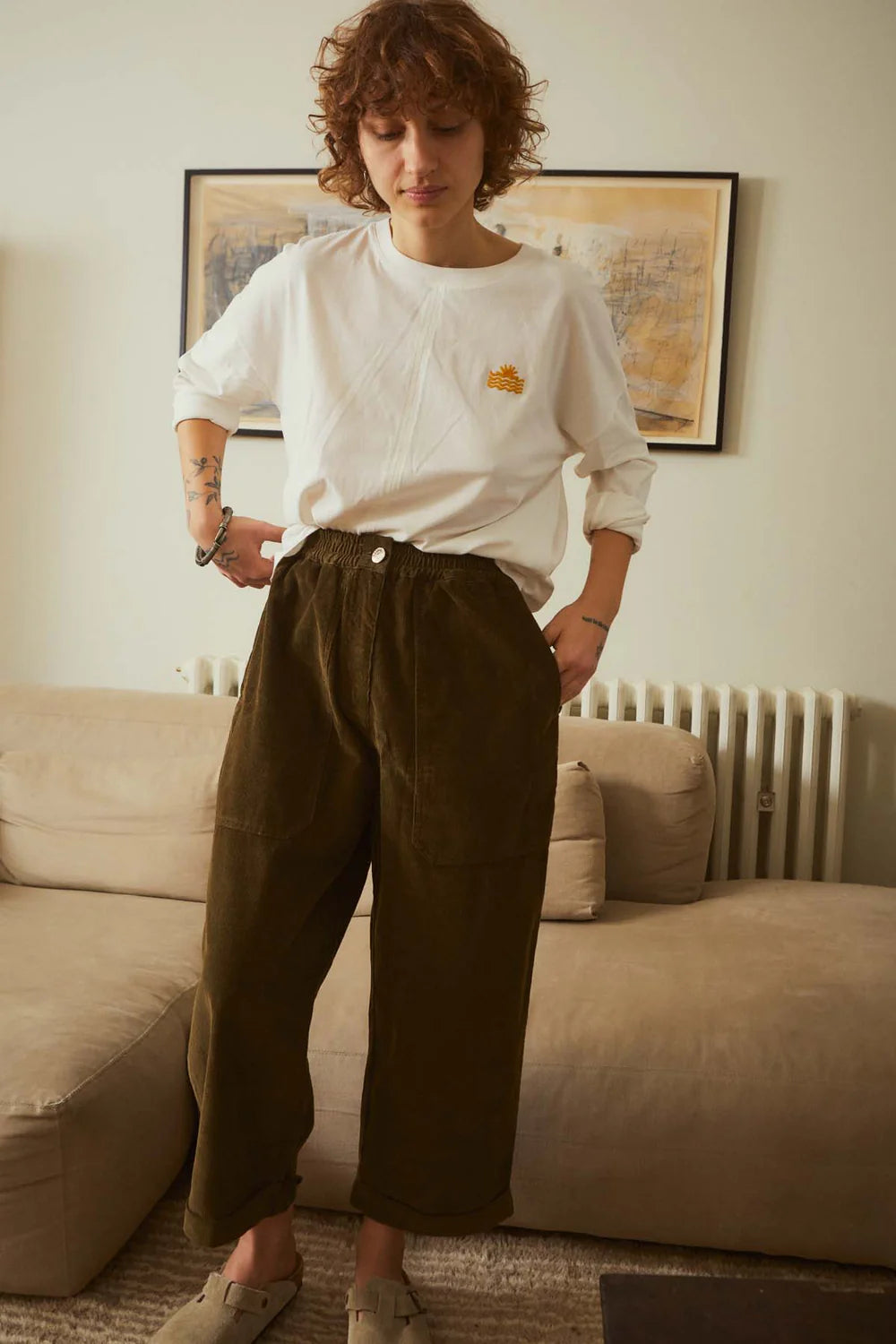 Beckett Crop Trousers - Dark Olive