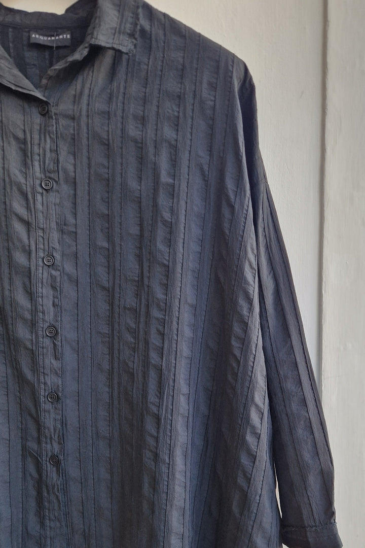 Tonal Stripe Shirt - Black - Frontiers Woman