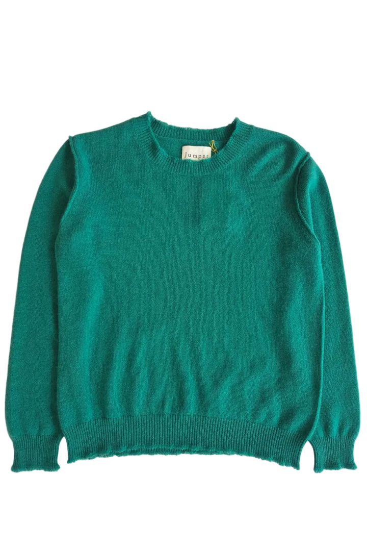 Distressed Crew Cashmere - Olive Green