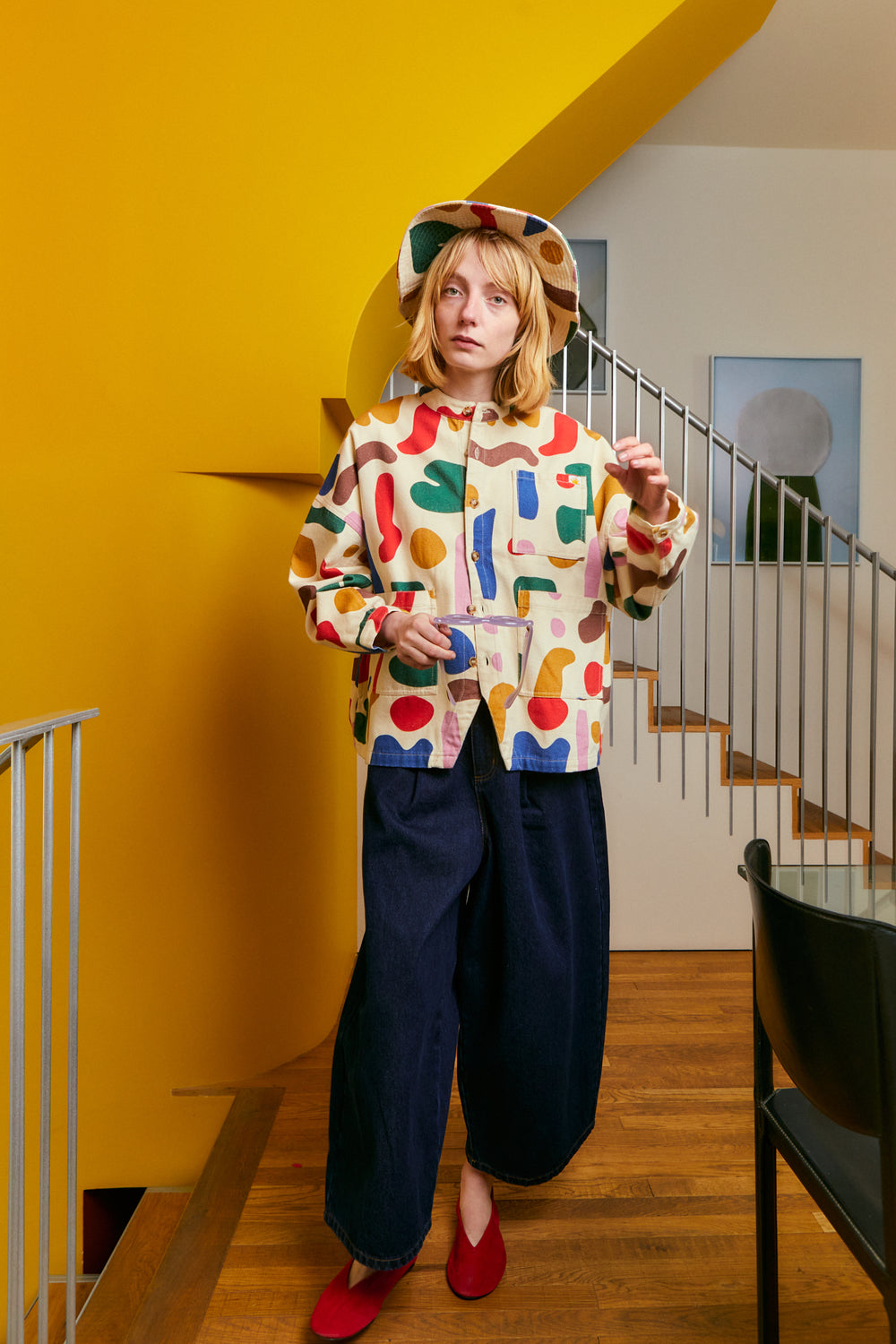 Oversized Chore Coat - Palette Print