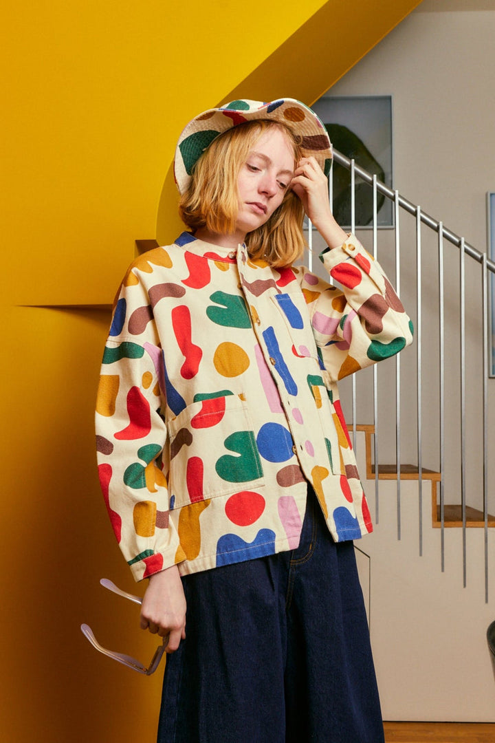 Oversized Chore Coat - Palette Print