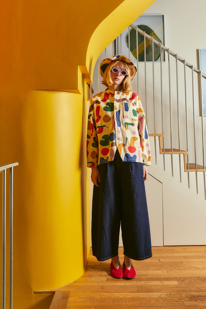 Oversized Chore Coat - Palette Print