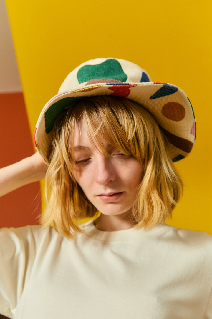 Wide Brim Bucket Hat - Palette Print