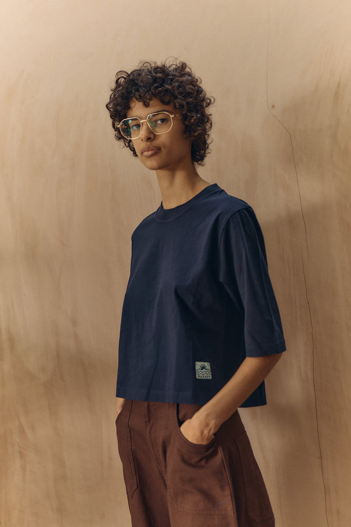 Boxy Tee - Navy