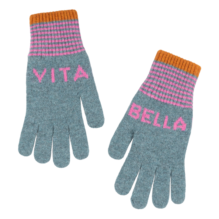 Vita Bella Gloves - Grey Green / Pink