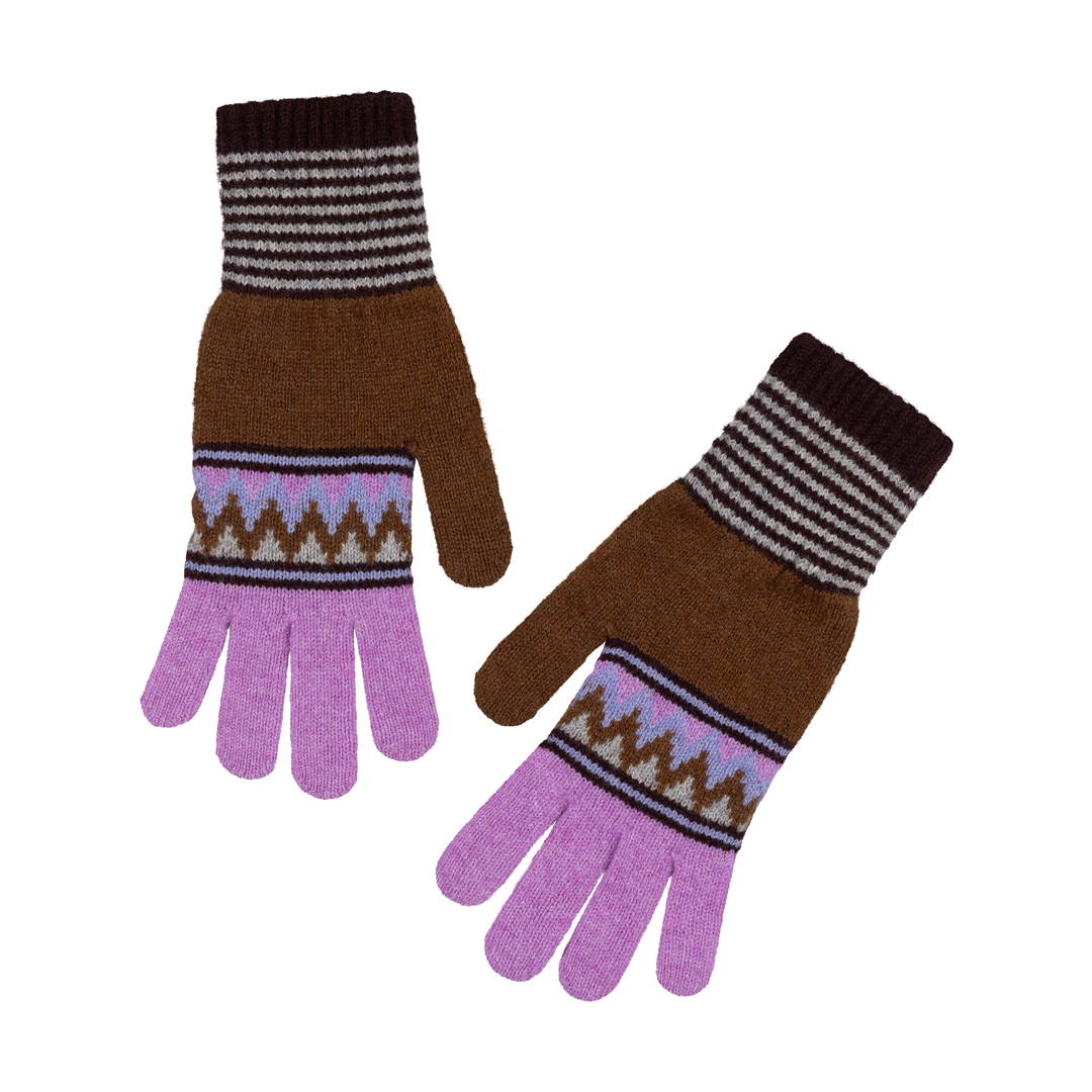 Wave Gloves - Lilac/Choc