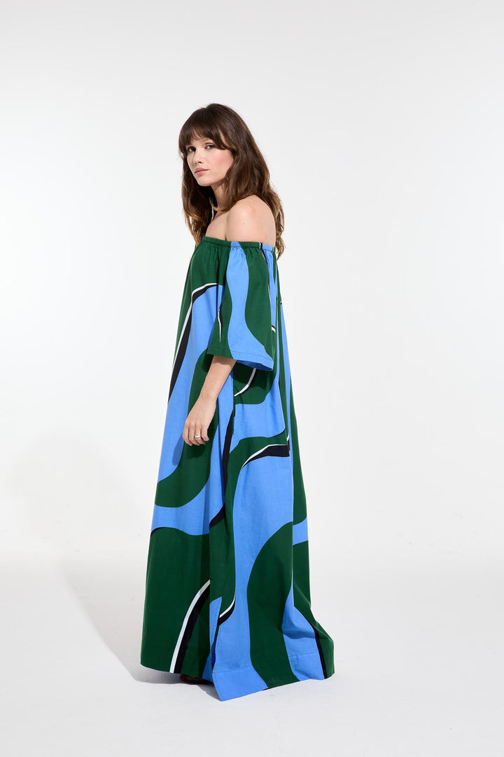 Palao Madone Dress - Teal - Frontiers Woman