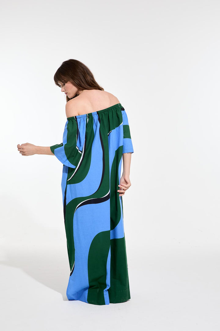 Palao Madone Dress - Teal - Frontiers Woman
