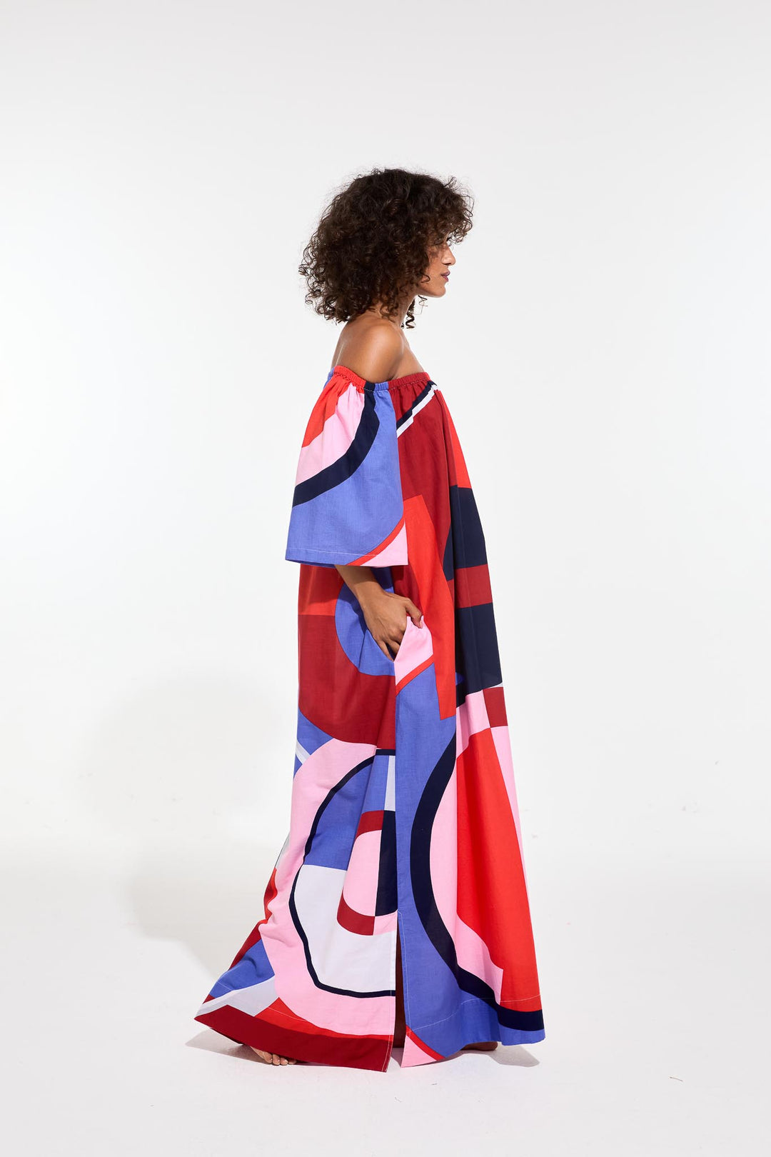 Palao Madone Dress - Red/Blue - Frontiers Woman
