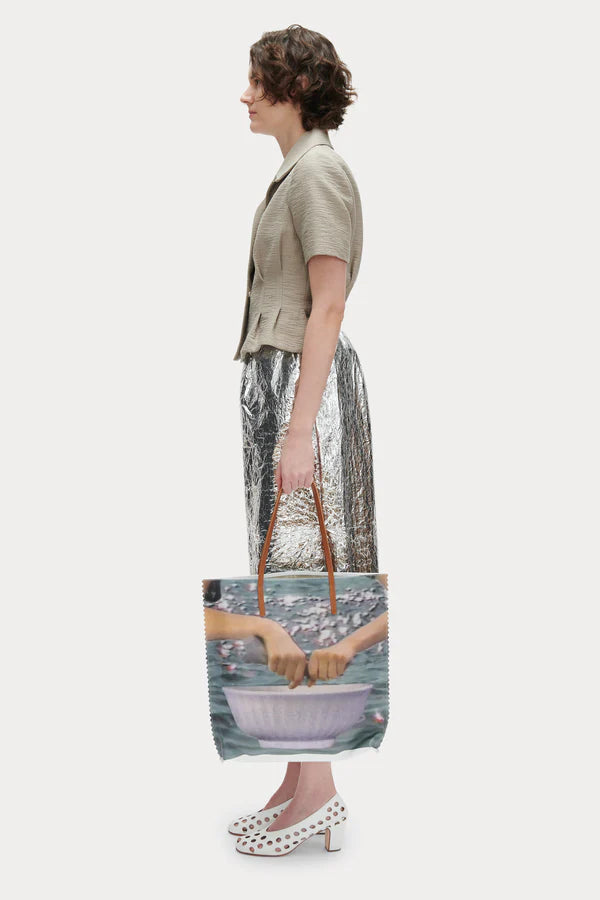 Ely Printed Leather Tote - Forest