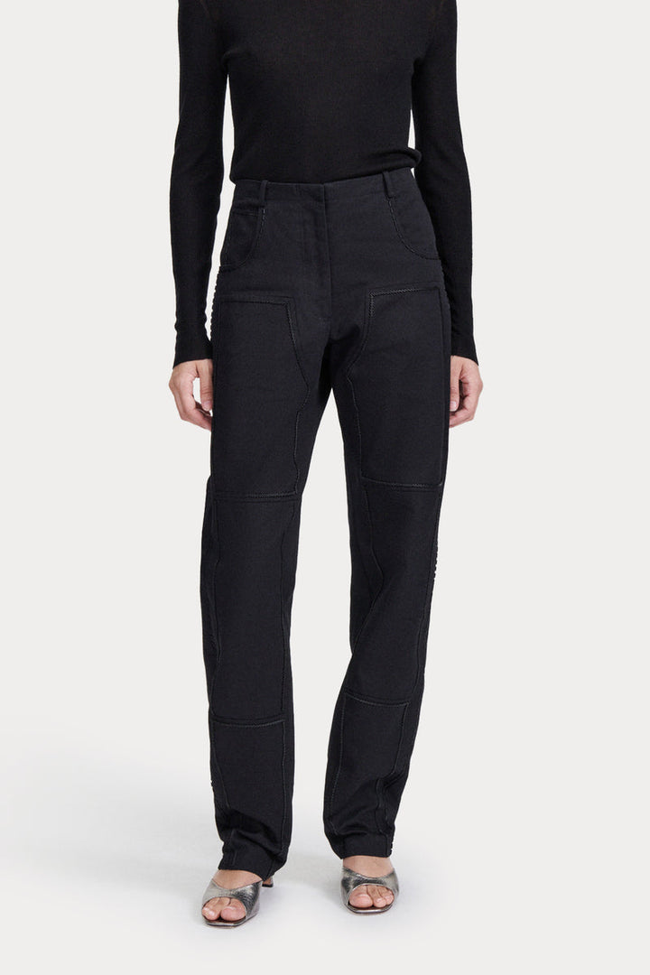 Tropez Pant - Black Beaded Twill