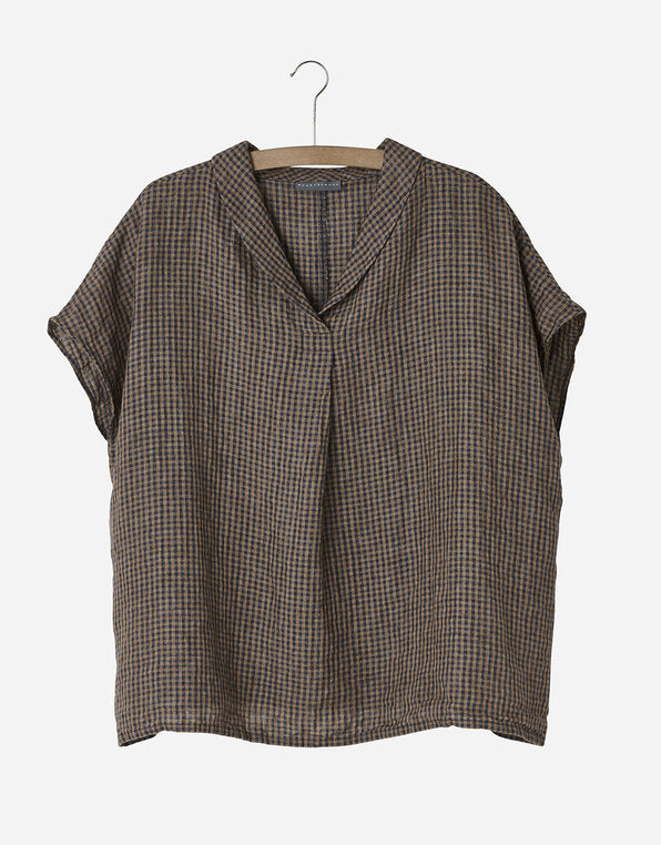 Shawl Collar Top - Rust Check