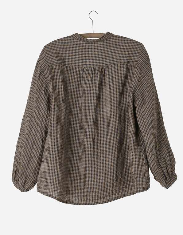 Wide Blouse - Rust Check