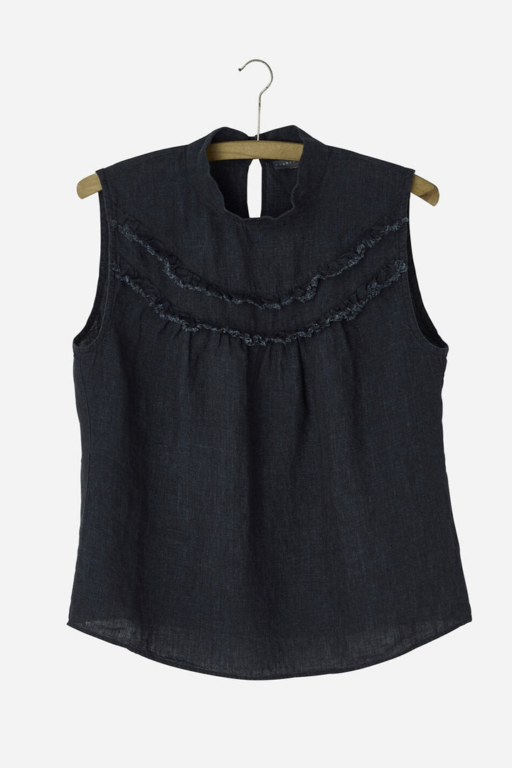 Ruffle Top - Ink Blue