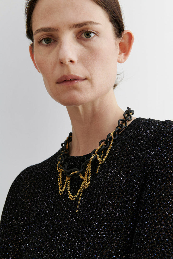Finch Mesh Necklace -Black