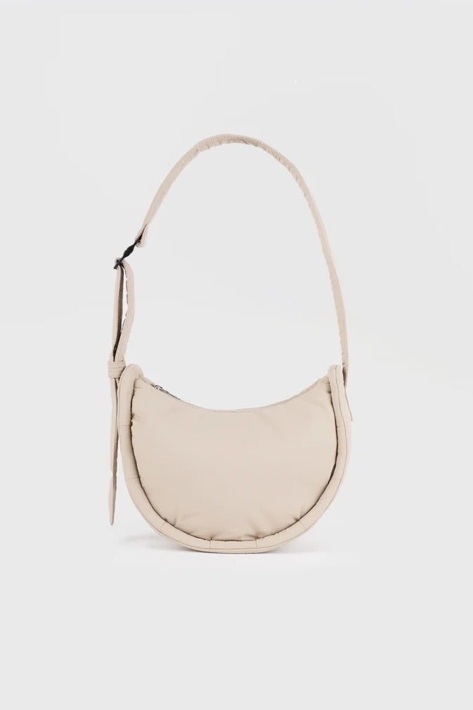 Curve Half Moon Mini Bag - Beige