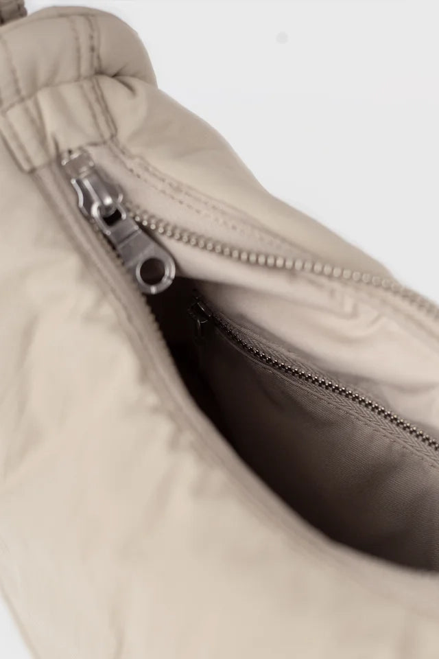 Curve Half Moon Mini Bag - Beige