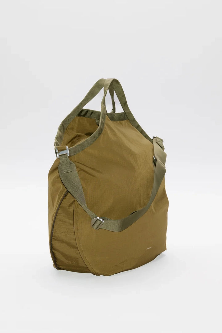 Grid Expandable Tote Bag - Olive