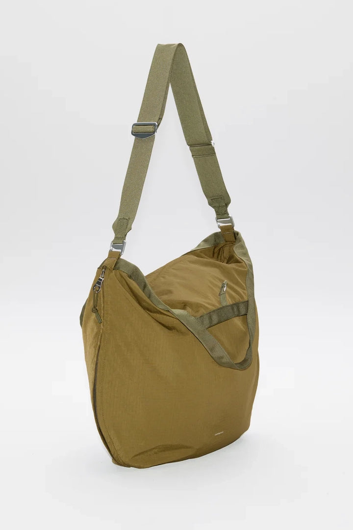 Grid Expandable Tote Bag - Olive