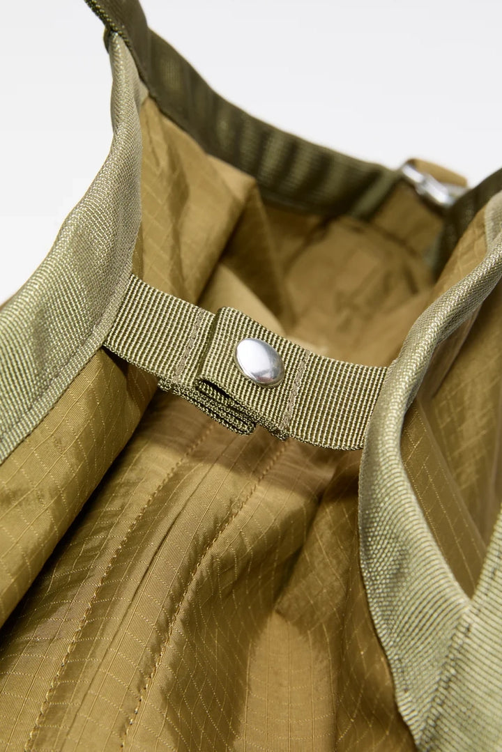 Grid Expandable Tote Bag - Olive