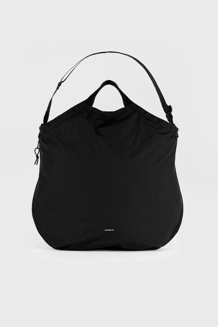 Grid Expandable Tote Bag - Black