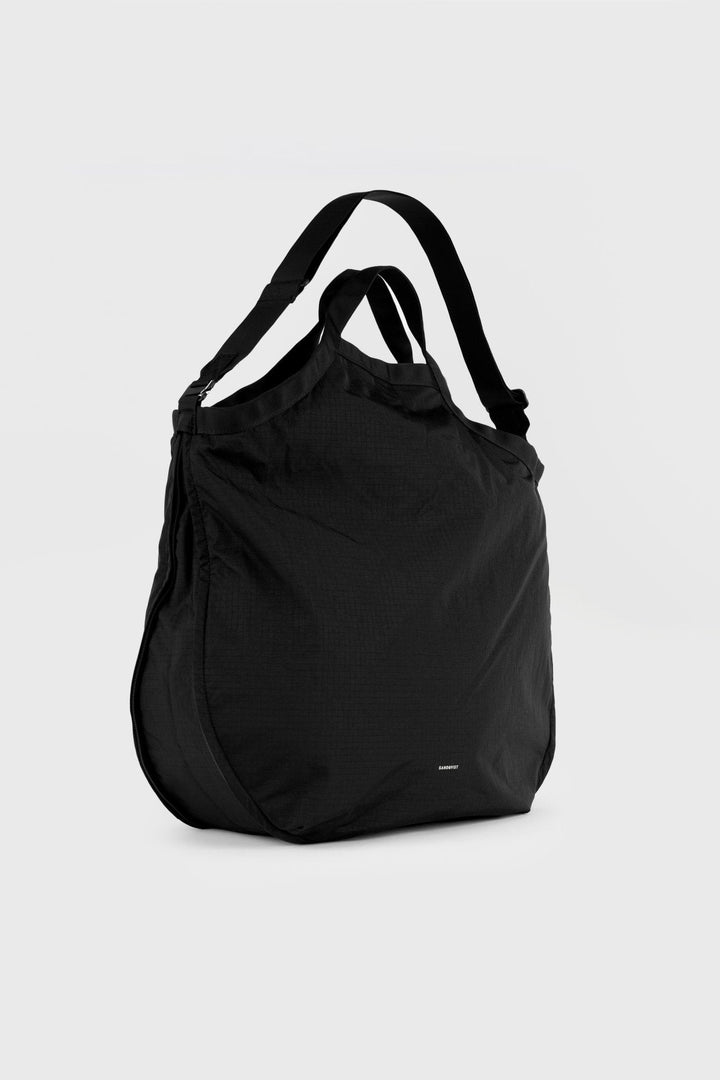 Grid Expandable Tote Bag - Black - Frontiers Woman