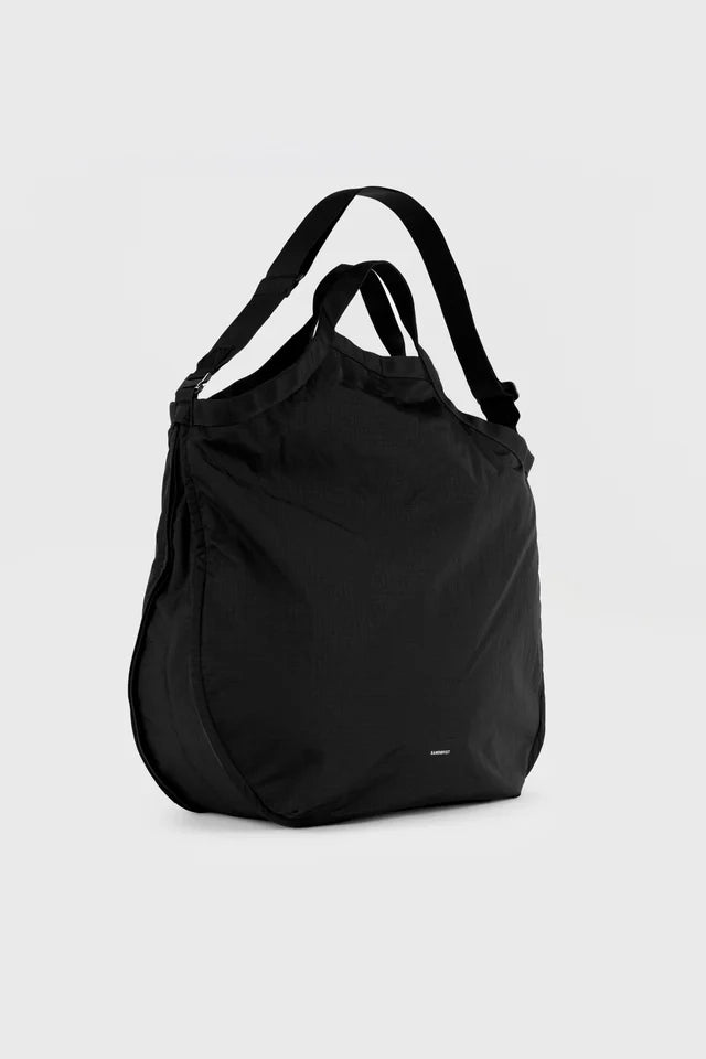 Grid Expandable Tote Bag - Black