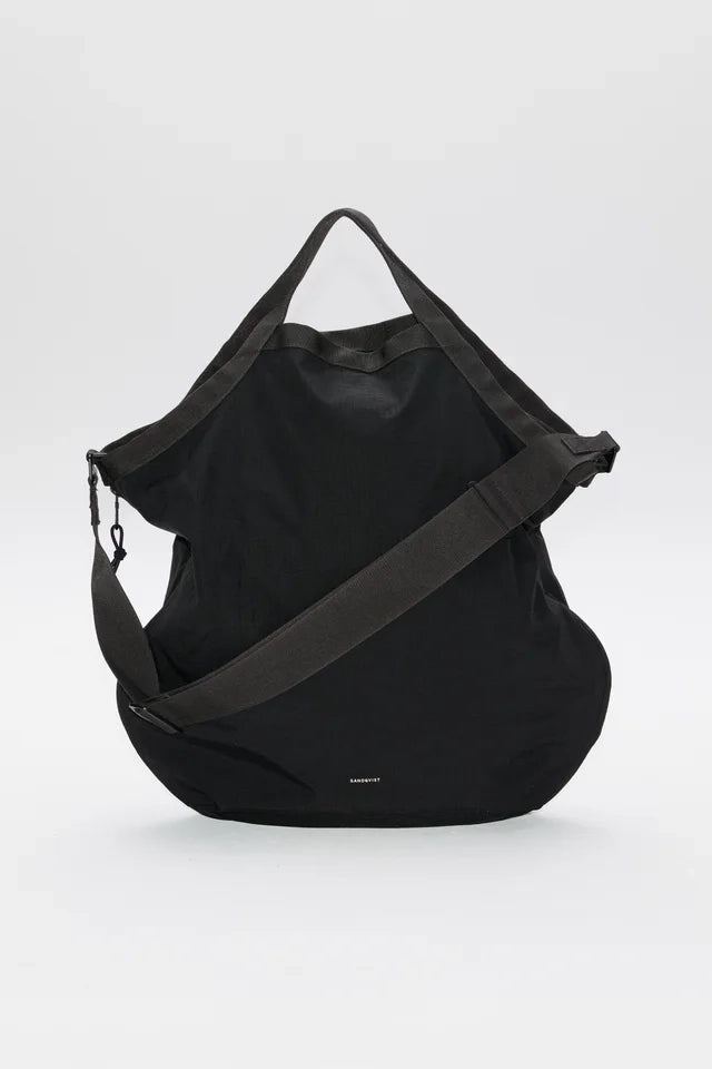 Grid Expandable Tote Bag - Black